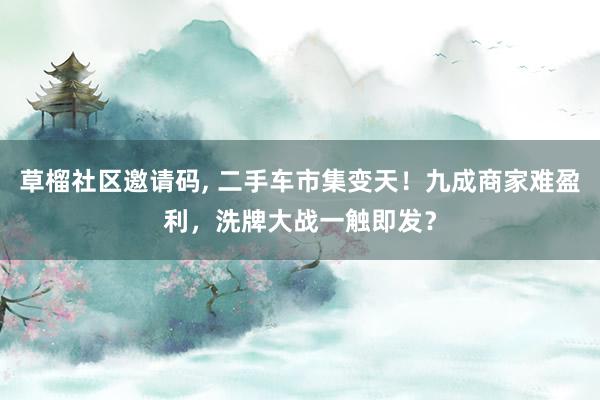   草榴社区邀请码, 二手车市集变天！九成商家难盈利，洗牌大战一触即发？