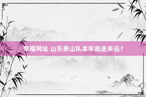   草榴网址 山东泰山队本年能走多远？