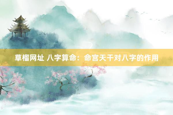 草榴网址 八字算命：命宫天干对八字的作用